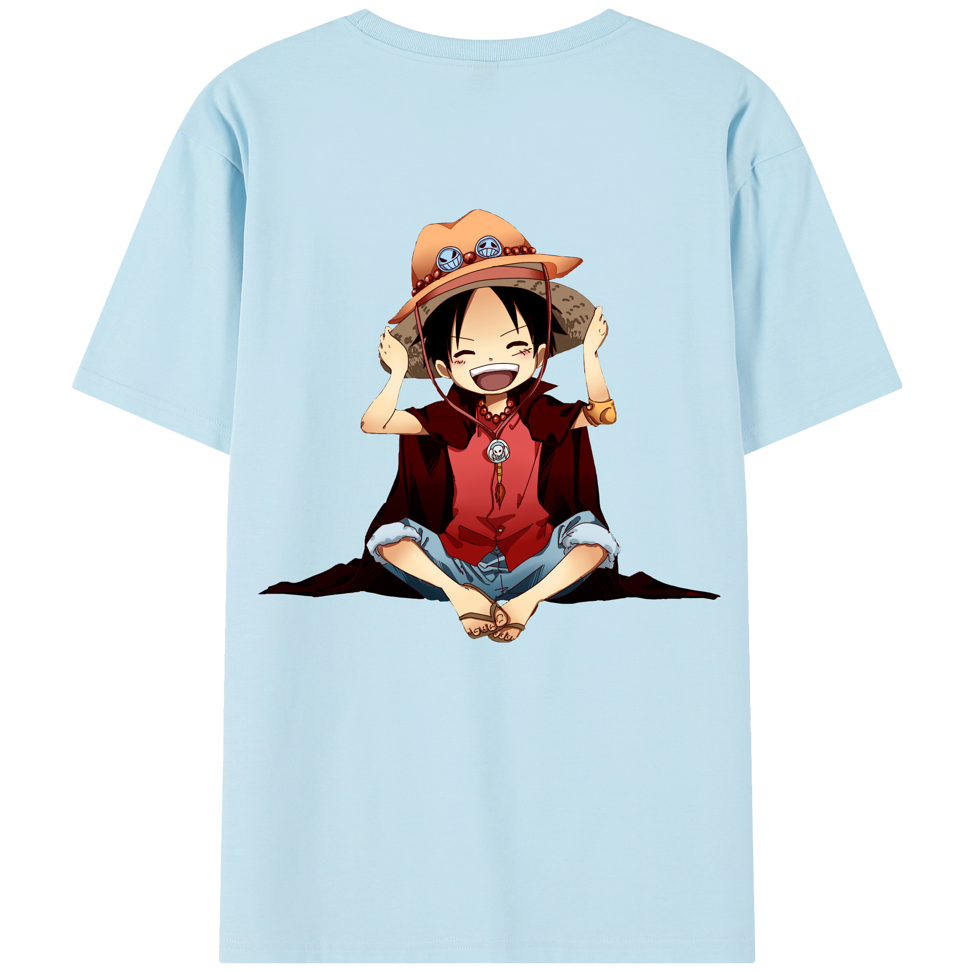 ワンピース モンキー・D・ルフィ ONE PIECE Monkey D. Luffy 綿100％半袖Tシャツ（背面プリント）